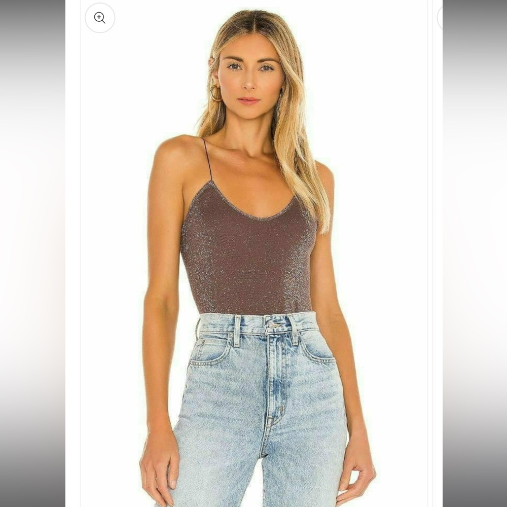Free People Intimately Mink Sparkle Crop Top